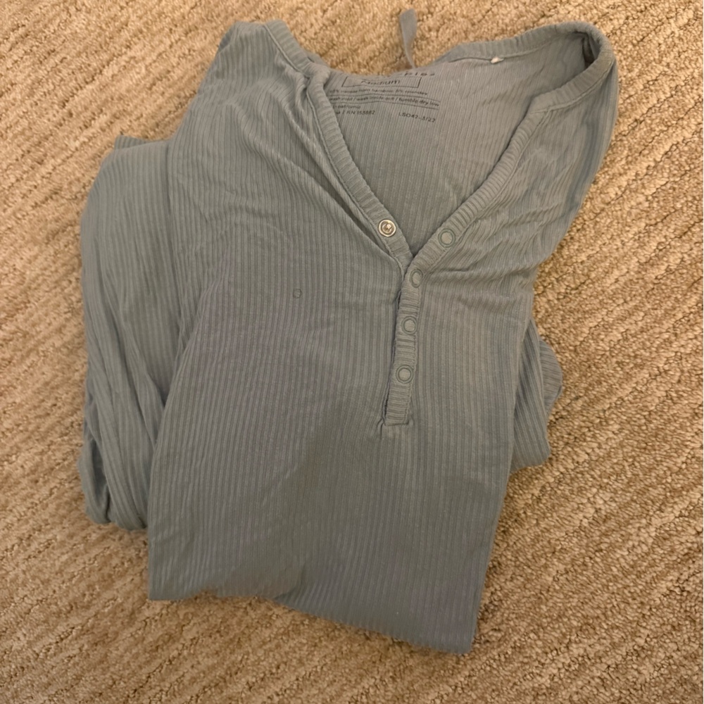 LITTLE SLEEPIES ribbed Womens Pajama set (short sleeve top, pants included)